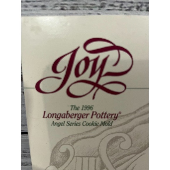 Vintage Longaberger Pottery Cookie Mold Christmas Angel JOY Bakeware 1996 USA - Picture 3 of 9